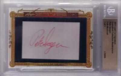 Pete Seeger certified autograph 2011 Leaf Executive Masterpiece Cut Signature card #1/1
