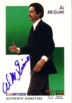 Al McGuire certified autograph Marquette 1992 Courtside Flashback card