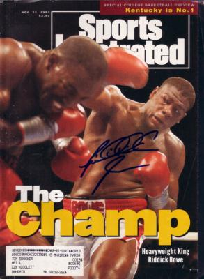 Riddick Bowe autographed 1992 Sports Illustrated