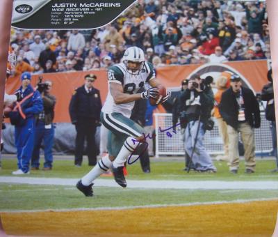 Justin McCareins autographed New York Jets calendar page
