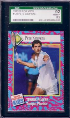 Pete Sampras 1993 Sports Illustrated for Kids card graded SGC 92 (NrMt-Mt+)
