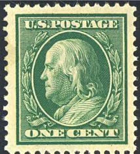 Stamps; US stamp 1908 1c Franklin