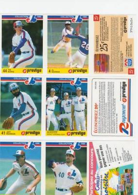 1986 Provigo Montreal Expos 28 card set (Andre Dawson Andres Galarraga Tim Raines)