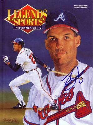 David Justice autographed Atlanta Braves 1992 Legends magazine