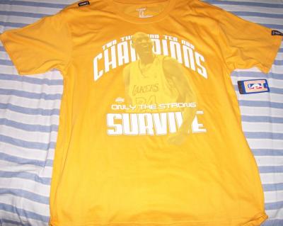 Kobe Bryant Los Angeles Lakers 2010 NBA Champions T-shirt NEW