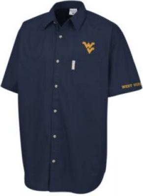 West Virginia Mountaineers blue Columbia Sportswear shirt NEW WITH TAGS