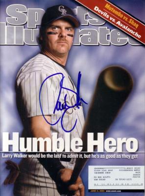 Larry Walker autographed Colorado Rockies 2001 Sports Illustrated