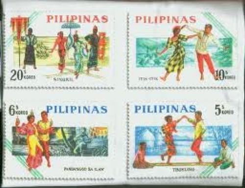 Philippine stamps; Folk dances; Tinikling dance