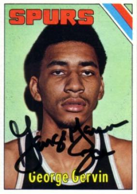 George Gervin autographed San Antonio Spurs 1975-76 Topps card
