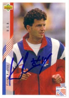 Frank Klopas autographed U.S. Soccer 1994 Upper Deck card