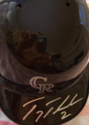 Troy Tulowitzki autographed Colorado Rockies mini helmet
