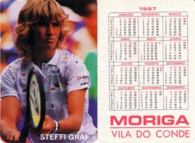 Steffi Graf 1987 Moriga Vila Do Conde card (RARE FROM PORTUGAL)