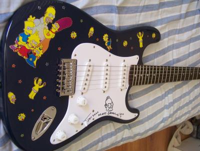Matt Groening autographed Simpsons Fender Bullet electric guitar