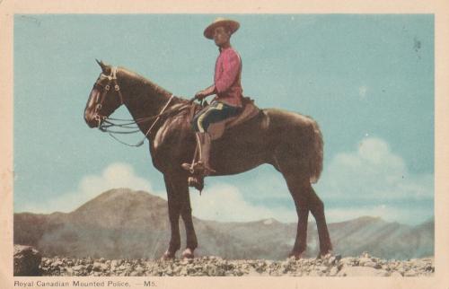 VINTAGE 1950'S ROYAL CANADIAN MOUNTED POLICE ON HORSE POSTCARD 