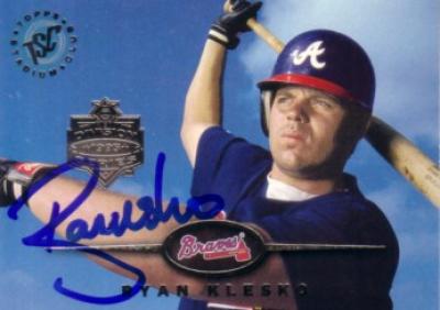 Ryan Klesko autographed Atlanta Braves 1995 Stadium Club card
