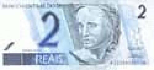 2 Reais; Issues of 1993-2002 (portrait watermark)