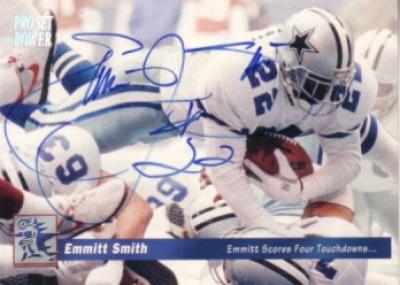 Emmitt Smith autographed Dallas Cowboys 1993 Pro Set Power card