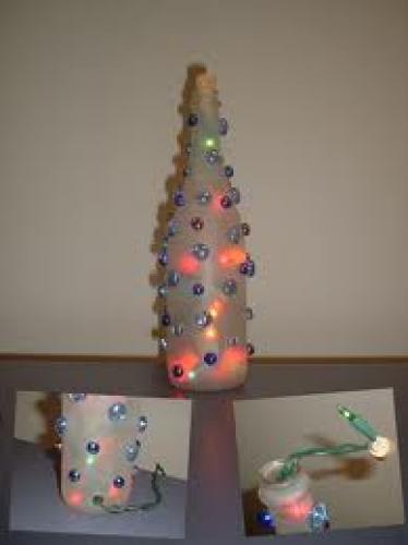 Crafts; Handmade Small Tree from a Bottle of wine.