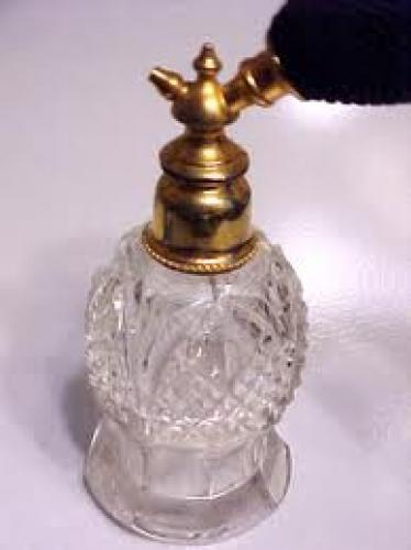 Antique Crystal gold Perfume Bottle