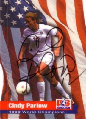 Cindy Parlow autographed 1999 Women's World Cup Champions card