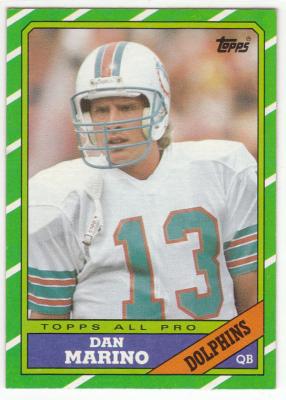 Dan Marino Dolphins 1986 Topps third year card