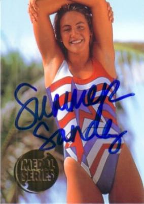 Summer Sanders autographed 1993 Portfolio swimsuit card