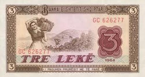 Banknotes; Tre Leke; Banknotes; Albania 