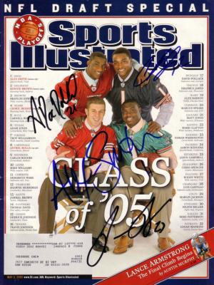 Ronnie Brown Cedric Benson Antrel Rolle Alex Smith autographed 2005 NFL Draft Sports Illustrated