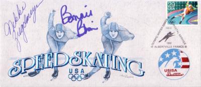 Bonnie Blair & Nikki Ziegelmeyer autographed 1992 Olympic Speed Skating cachet