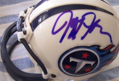 Jeff Fisher & Frank Wycheck autographed Tennessee Titans mini helmet