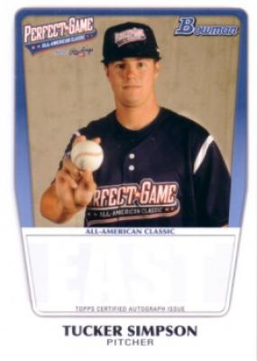 Tucker Simpson 2011 Perfect Game Topps Bowman Rookie Card (AFLAC)