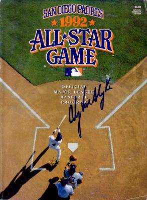 Andy Van Slyke autographed 1992 MLB All-Star Game program
