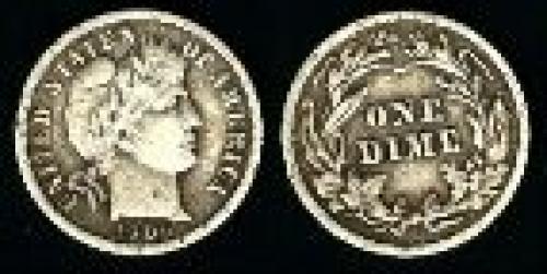 10 cents; Year: 1892-1916; Liberty. Head