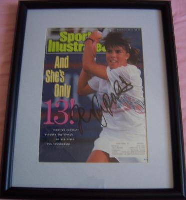 Jennifer Capriati autographed 1990 Sports Illustrated cover matted & framed