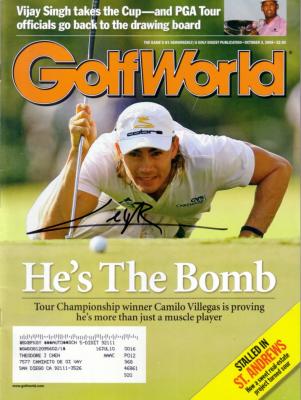 Camilo Villegas autographed 2008 Golf World magazine