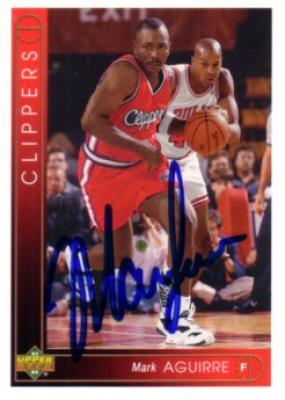 Mark Aguirre autographed Los Angeles Clippers card