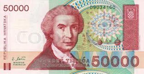 Banknotes; banknote of Croatia; 50000 dinar