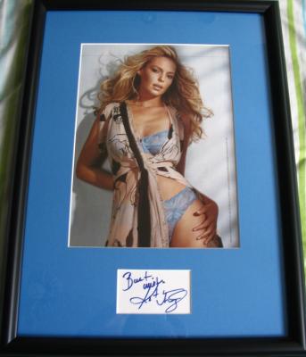 Katherine Heigl autograph framed with FHM lingerie photo